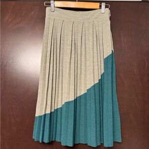 Anthropologie Teal Pleated Sweater Skirt 4